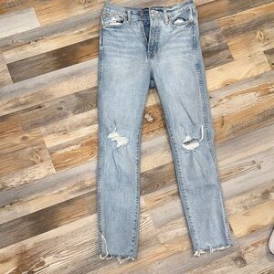 GAP Distressed High Rise Vintage Slim Jeans
